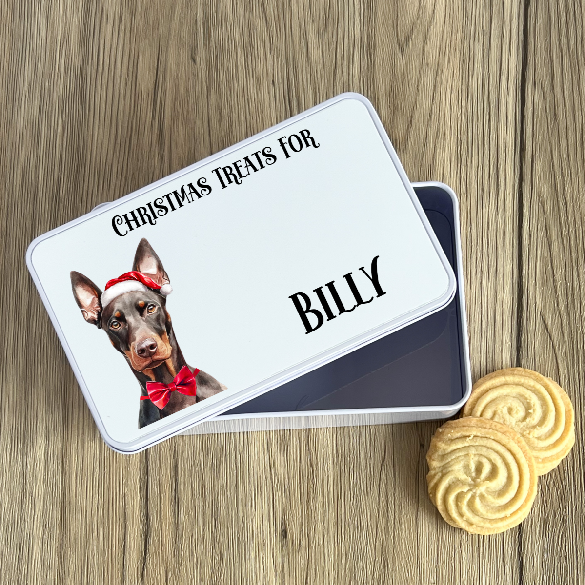 Personalised Dog Christmas Treat Tin