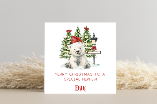 Personalised Polar Bear Christmas card