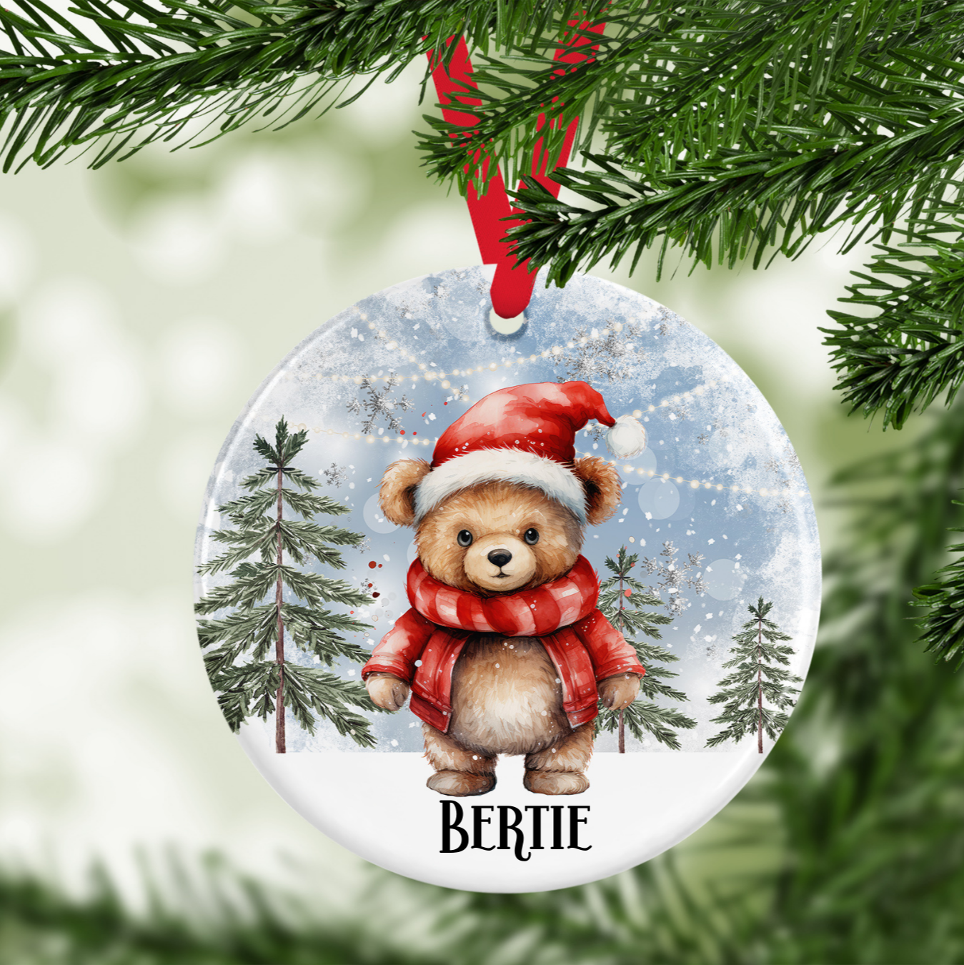 Personalised  Christmas Winter Scene Bauble