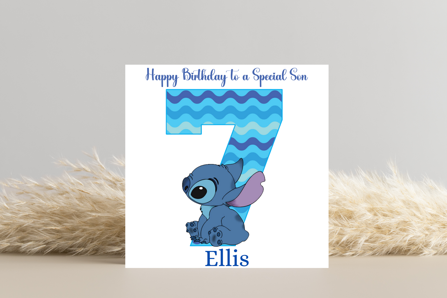 Personalised Stitch Number Birthday Card- 5th 6th 7th 8th 9th 10th 11th 12th