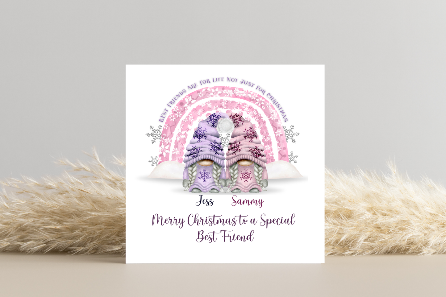 Personalised Best Friend Gonk Christmas Card