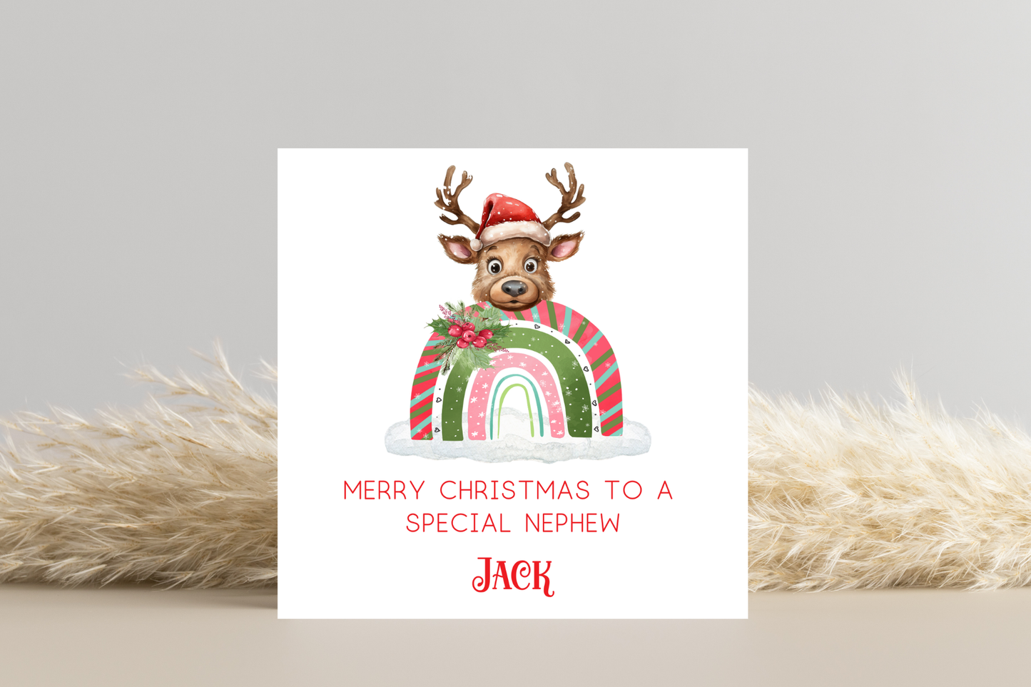 Personalised Reindeer Christmas card