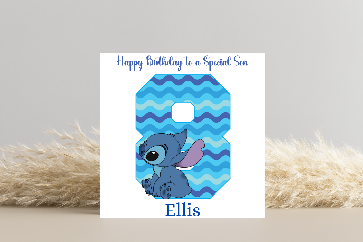 Personalised Stitch Number Birthday Card- 5th 6th 7th 8th 9th 10th 11th 12th