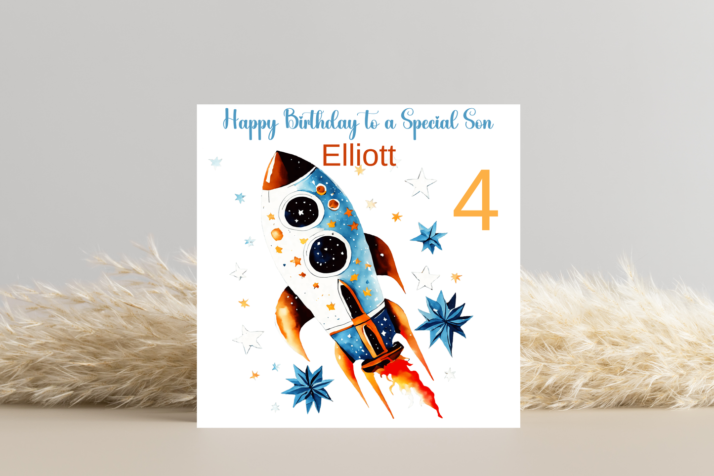 Personalised Rocket Space  Birthday Card