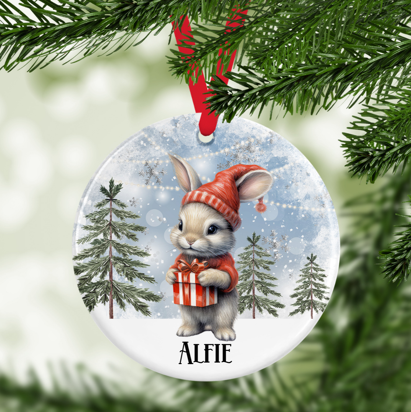 Personalised  Christmas Winter Scene Bauble