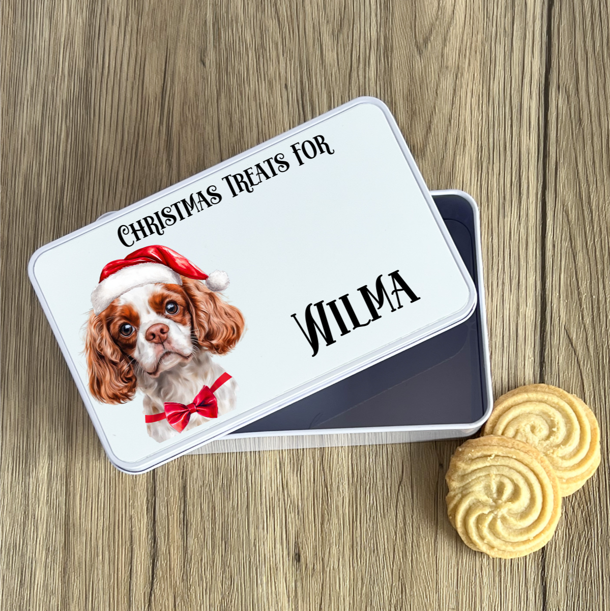 Personalised Dog Christmas Treat Tin