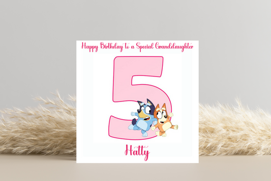 Personalised Bluey Birthday Card