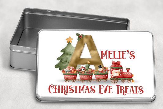 Personalised Train Christmas eve Treat Tin