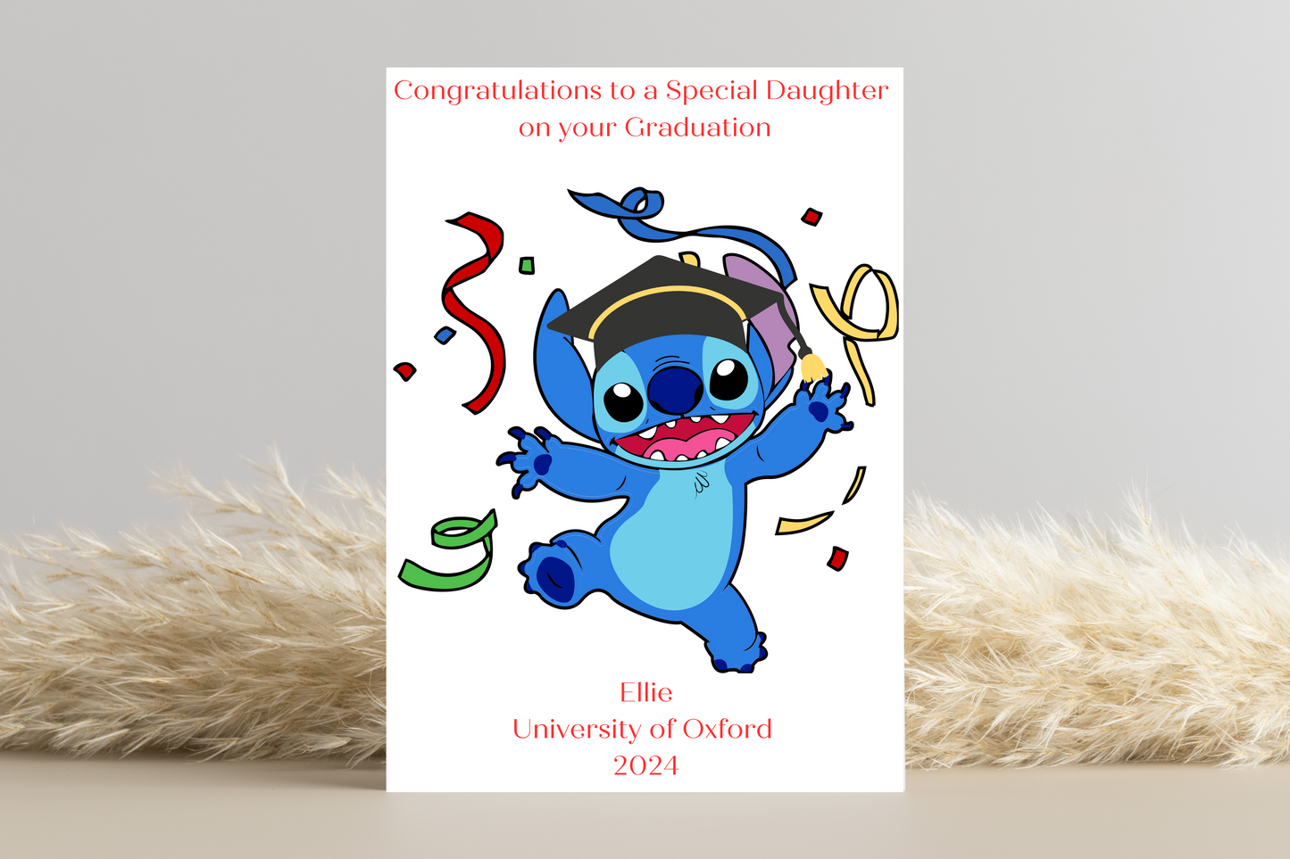 Personalised Stitch Graduation Card | Customisable with Name and Uni | Graduation 2024