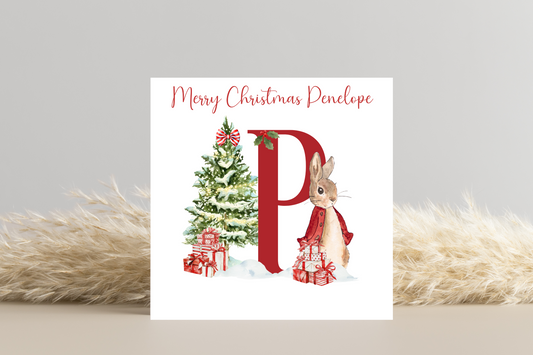 Personalised Peter Rabbit Christmas Card