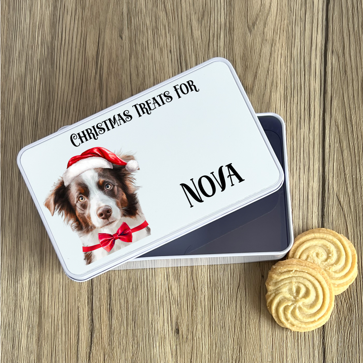 Personalised Dog Christmas Treat Tin