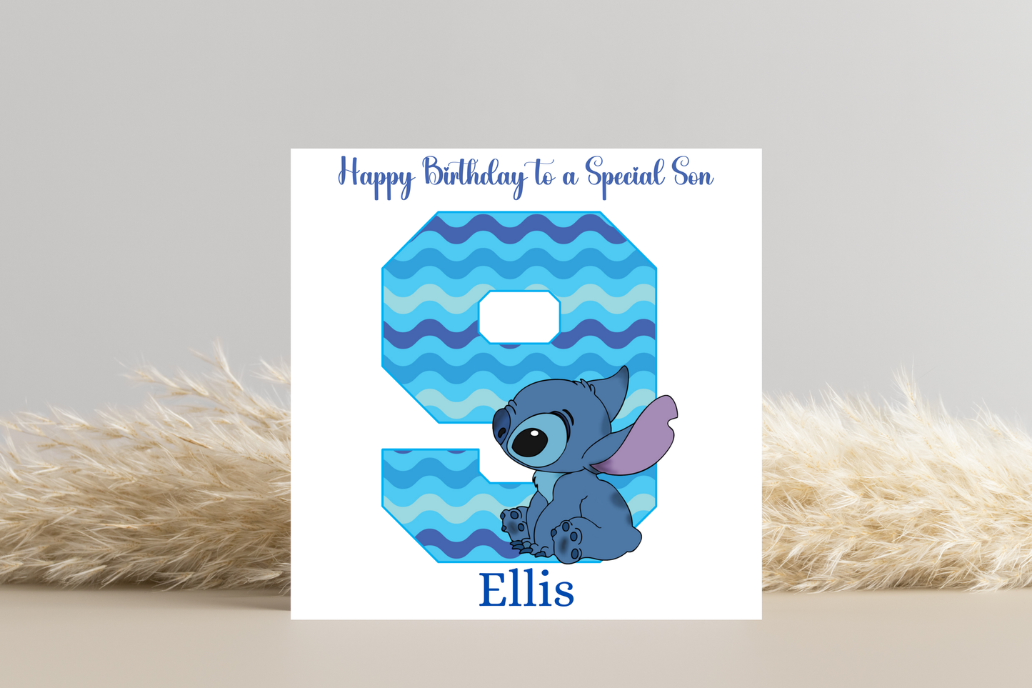 Personalised Stitch Number Birthday Card- 5th 6th 7th 8th 9th 10th 11th 12th