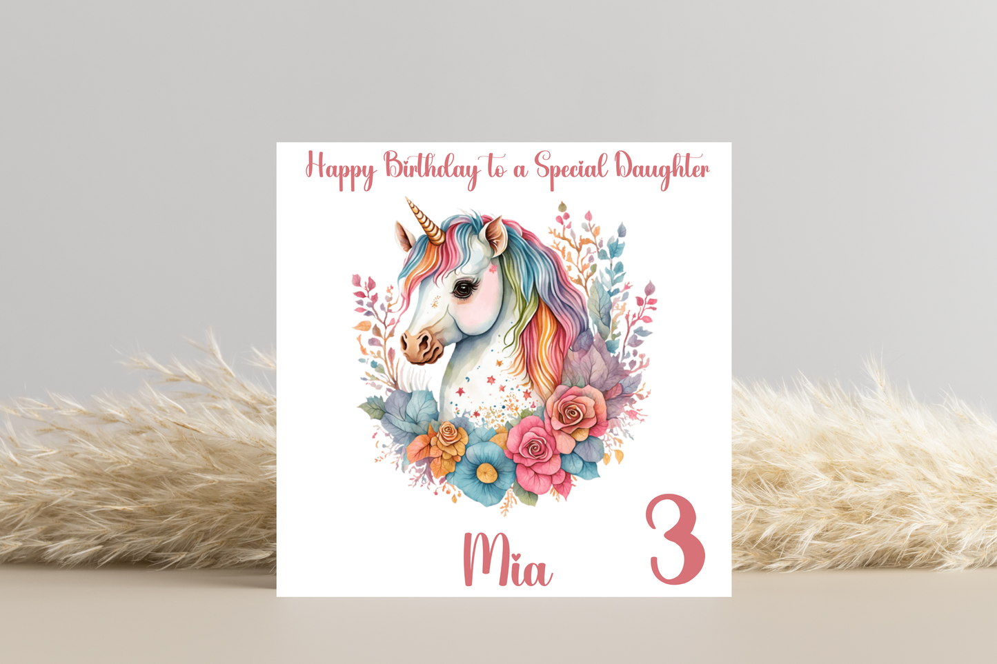 Personalised Unicorn Birthday Card