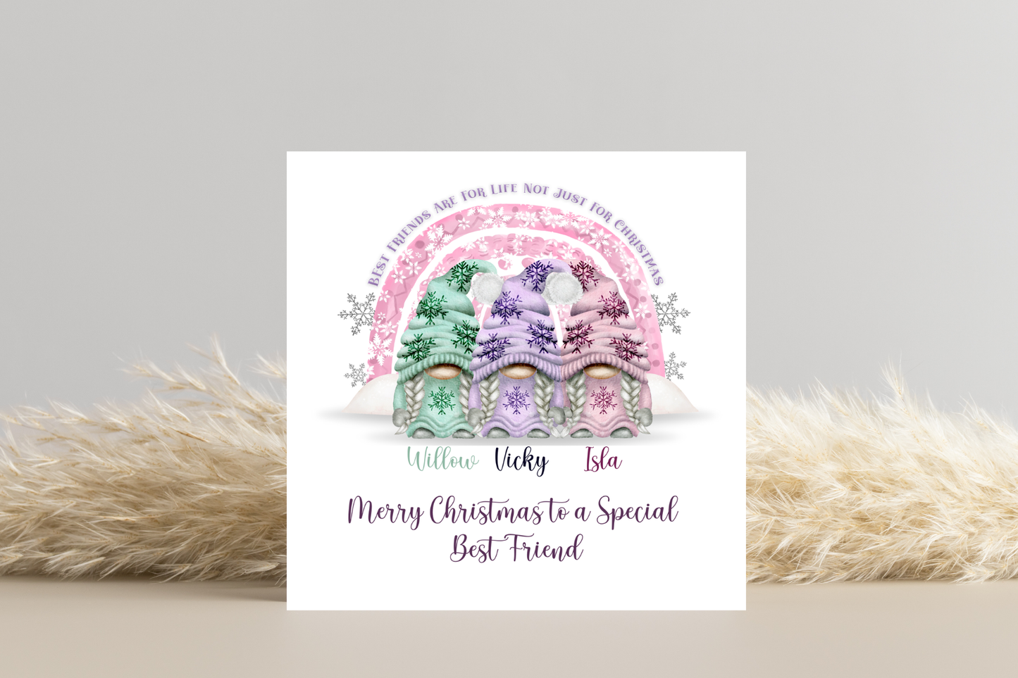 Personalised Best Friend Gonk Christmas Card