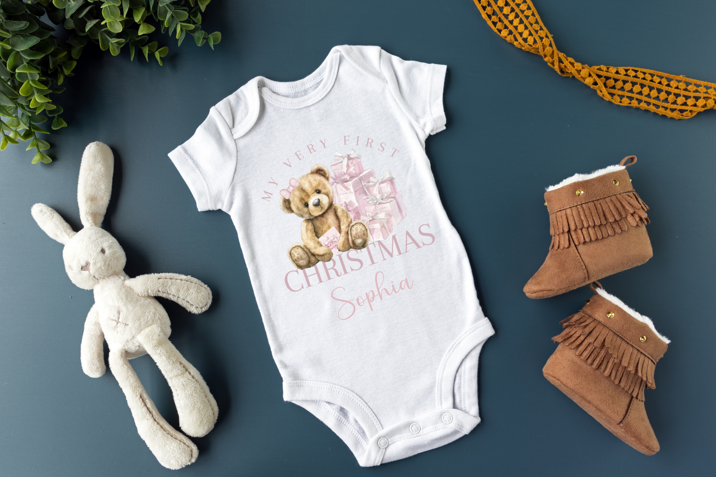 Personalised 1st Christmas Teddy Bear Vest