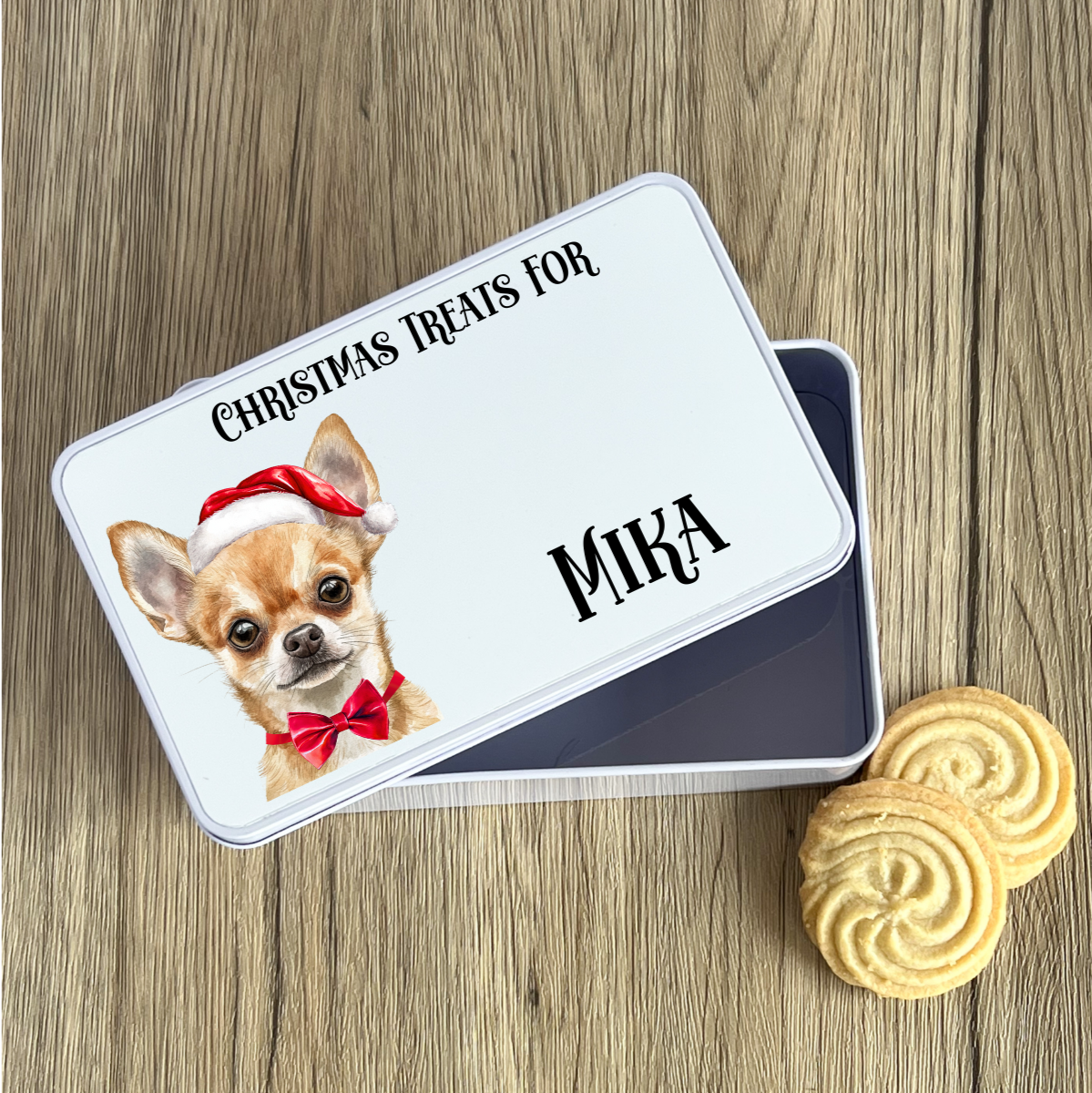 Personalised Dog Christmas Treat Tin