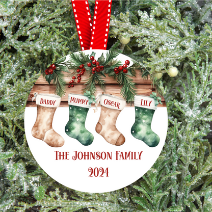 Personalised Christmas Stocking Family Christmas Tree Decoration