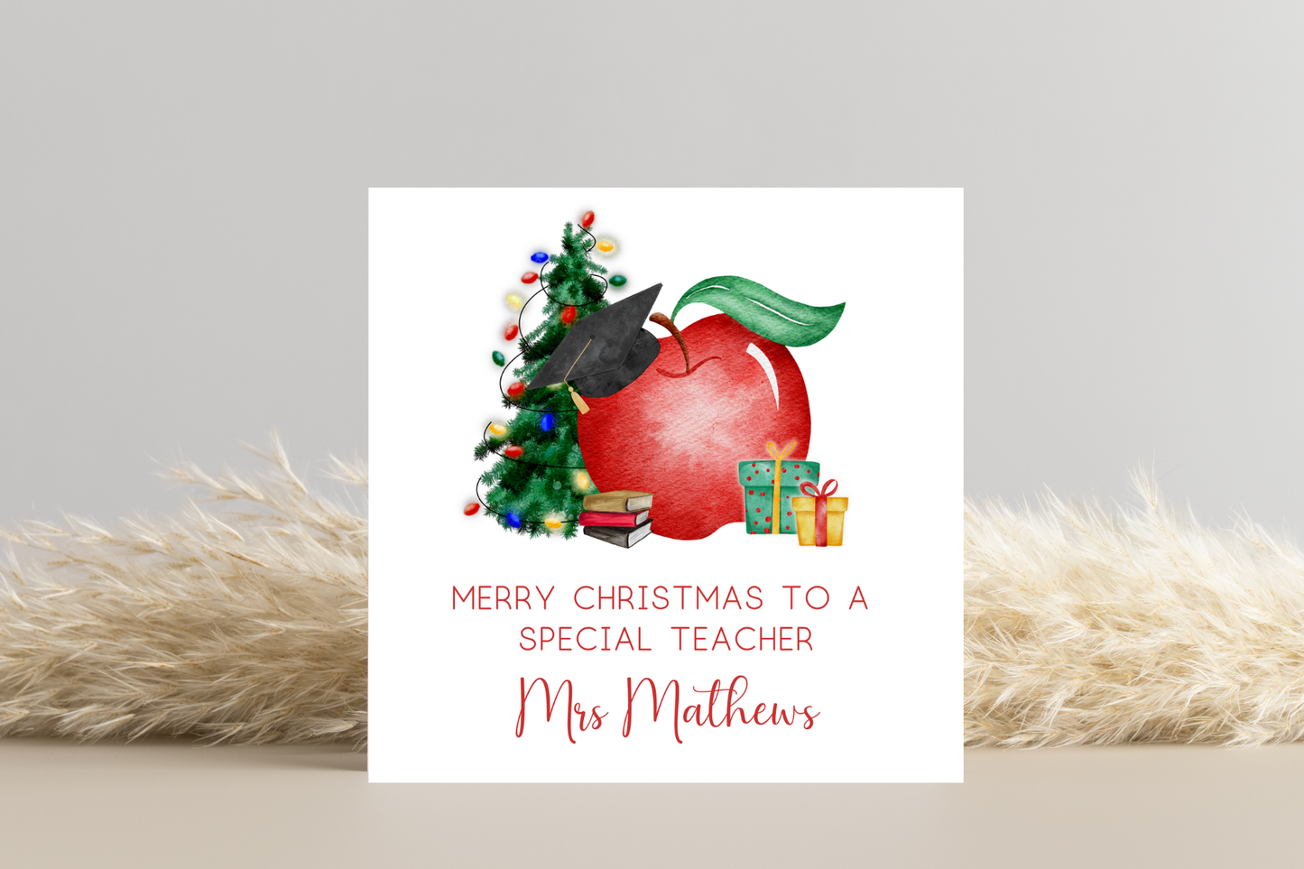 Personalised to the best teacher at Christmas Christmas Card