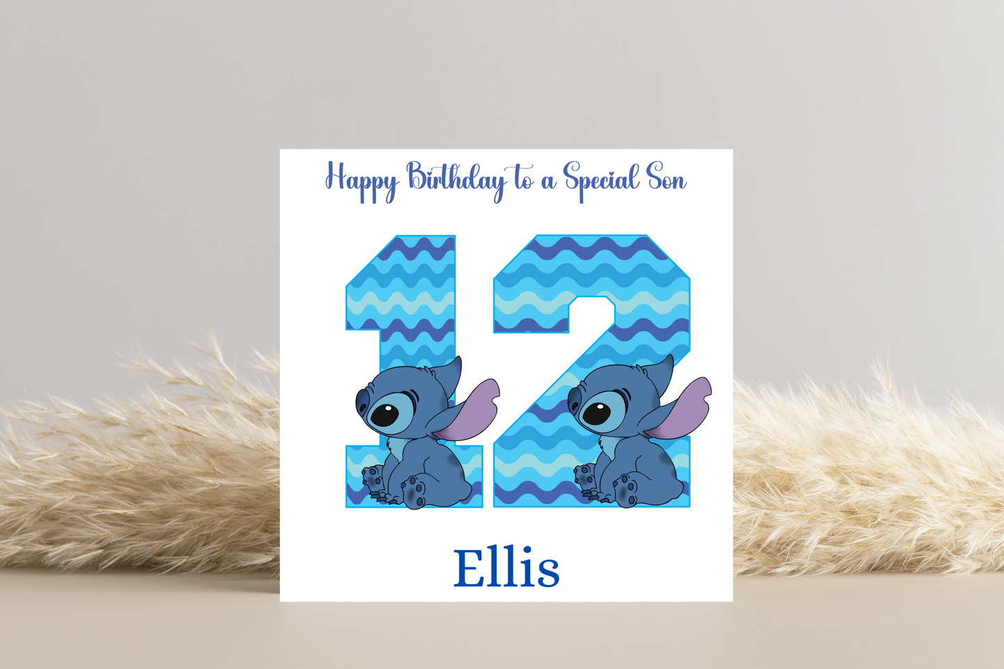 Personalised Stitch Number Birthday Card- 5th 6th 7th 8th 9th 10th 11th 12th