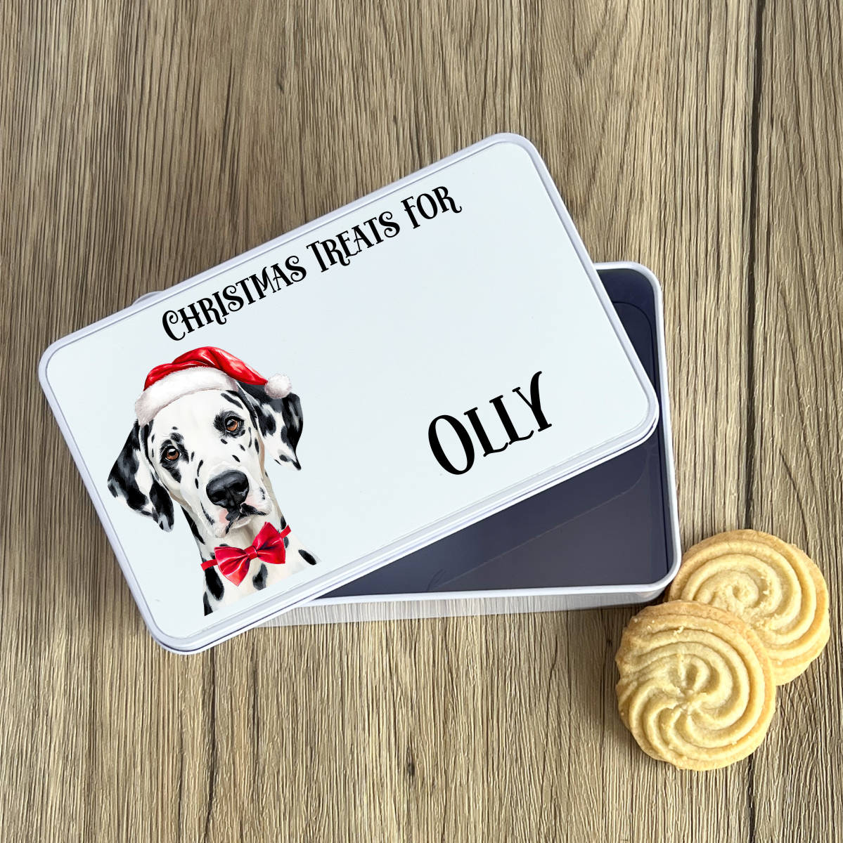 Personalised Dog Christmas Treat Tin