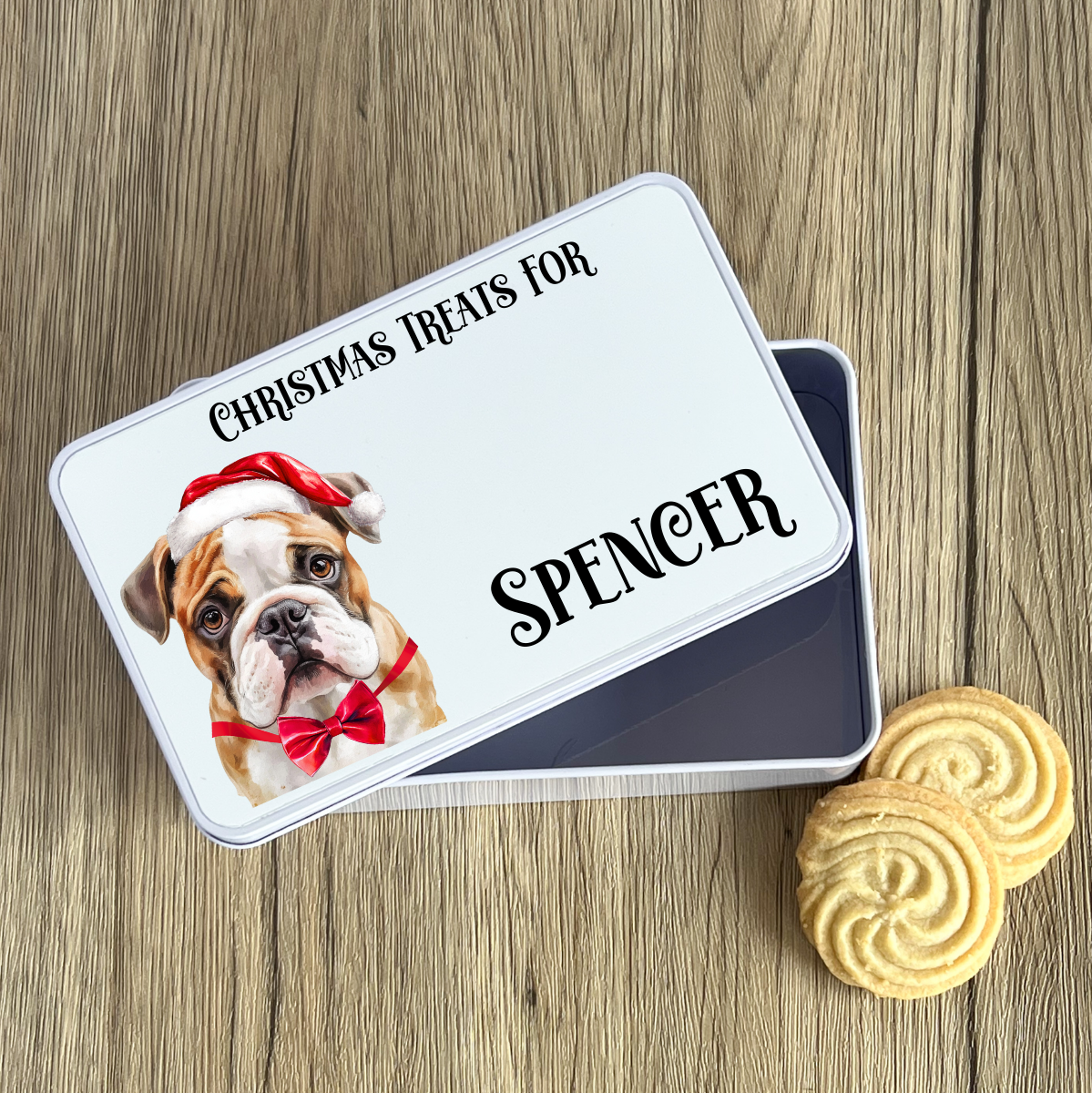 Personalised Dog Christmas Treat Tin