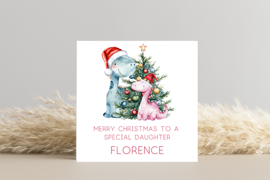 Personalised Dinosaur Christmas Card