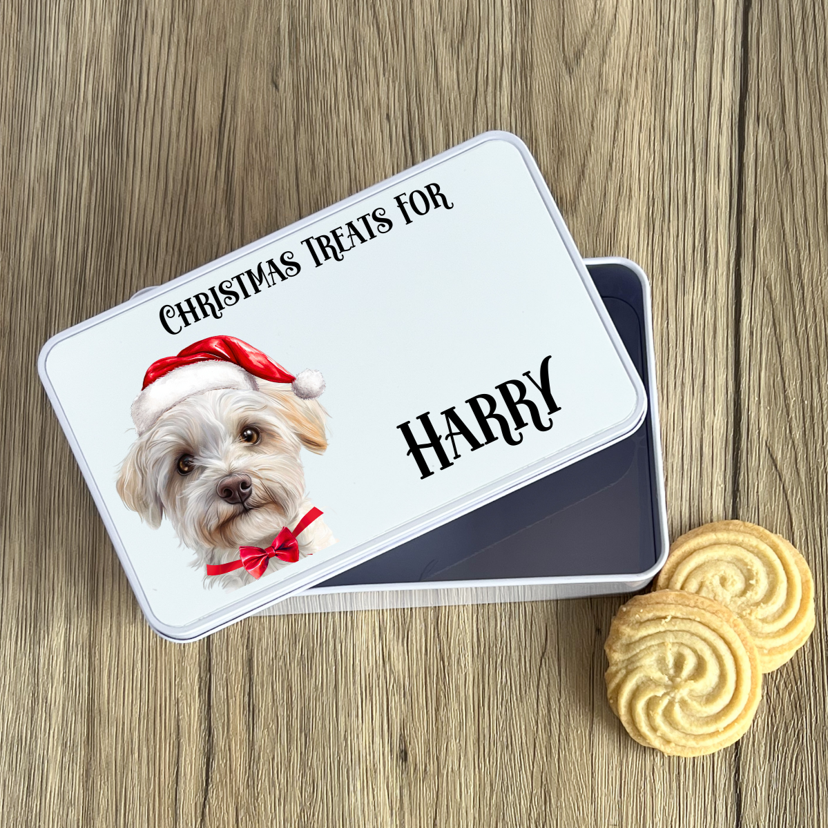 Personalised Dog Christmas Treat Tin