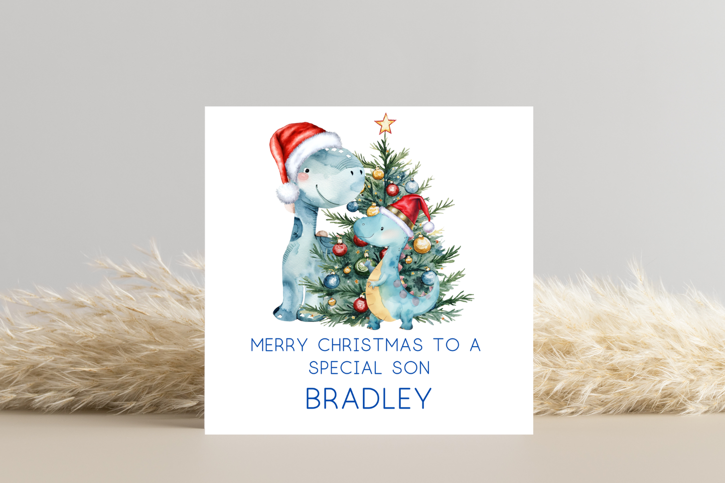 Personalised Dinosaur Christmas Card