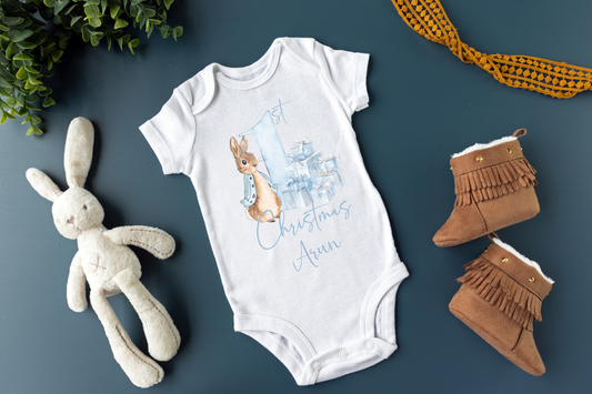 Personalised Peter Rabbit 1st Christmas Vest