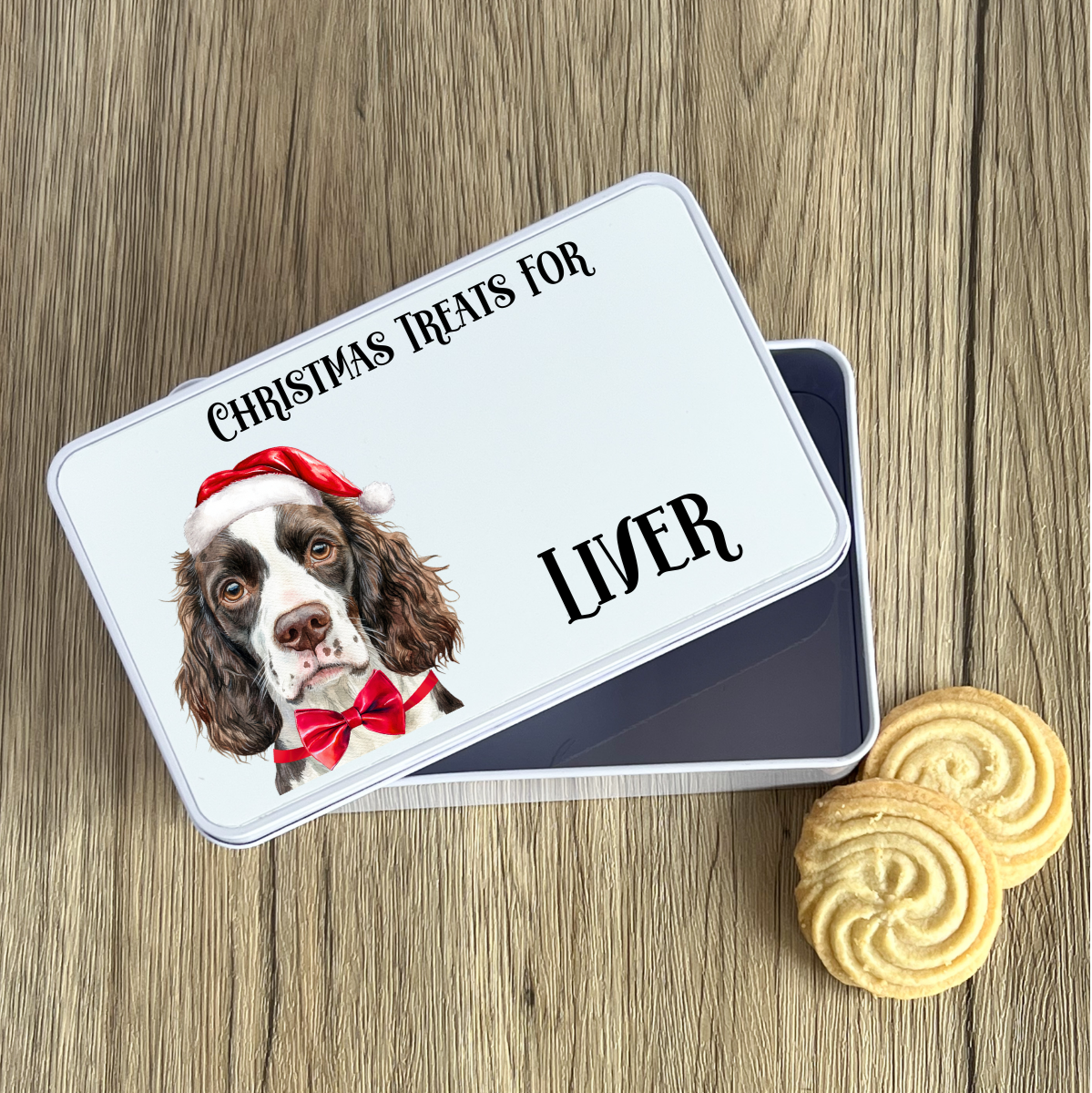 Personalised Dog Christmas Treat Tin