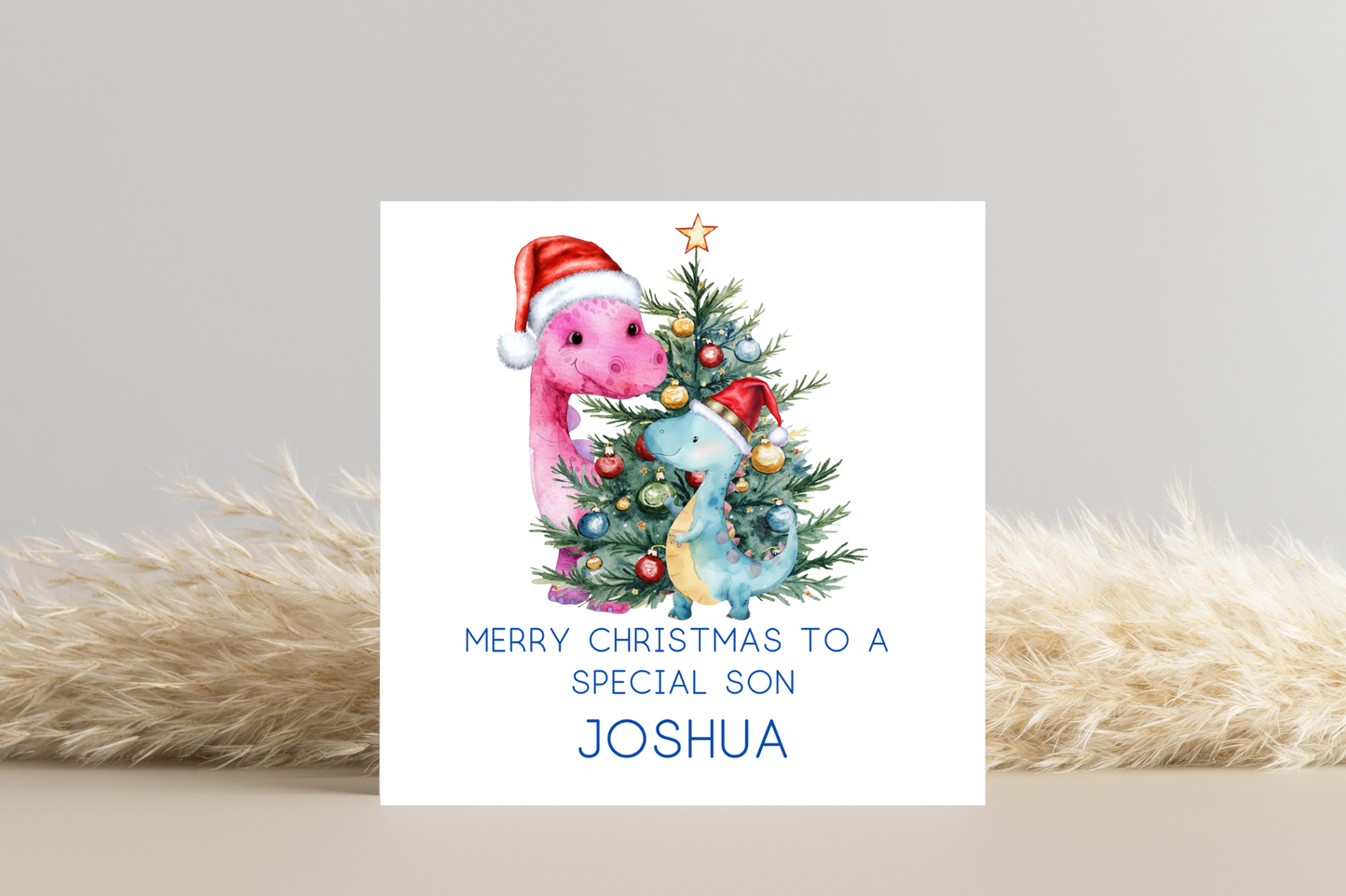 Personalised Dinosaur Christmas Card