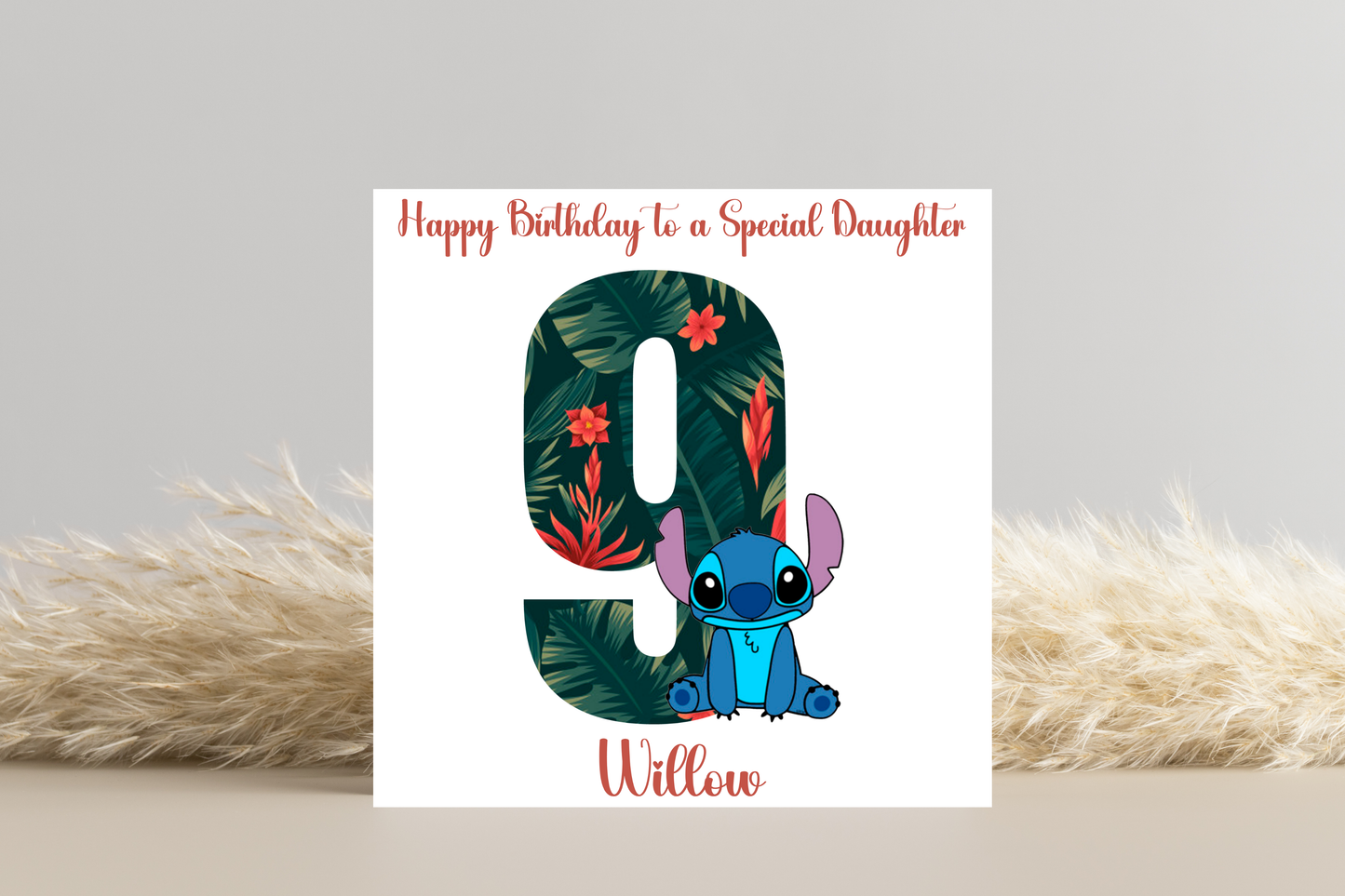 Stitch Birthday Card- Personalised with Age