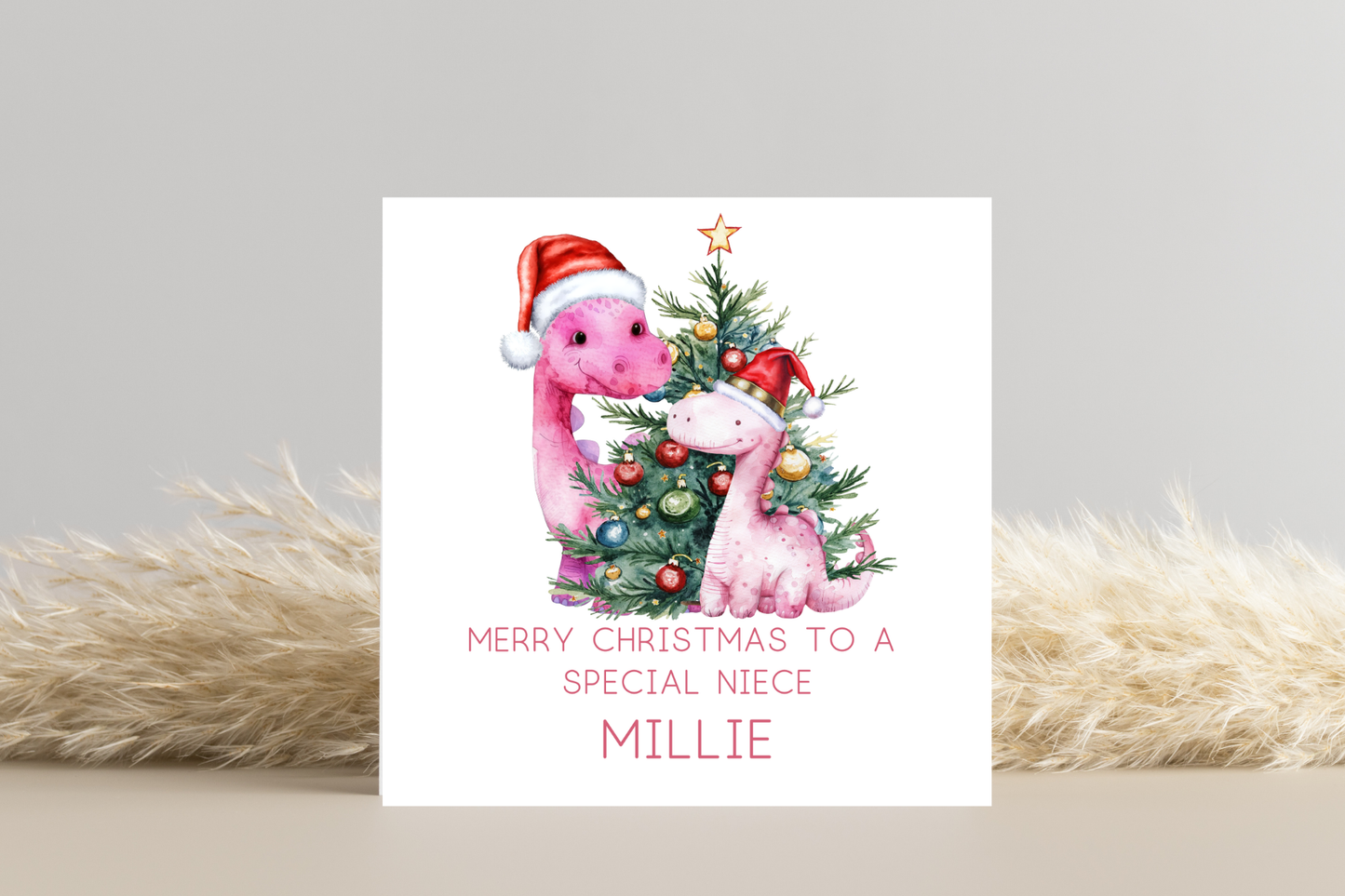 Personalised Dinosaur Christmas Card