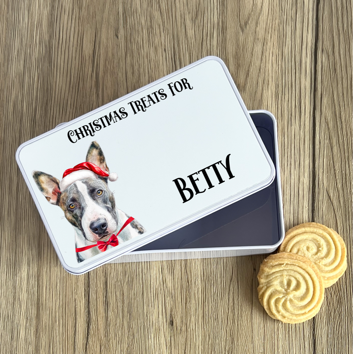 Personalised Dog Christmas Treat Tin