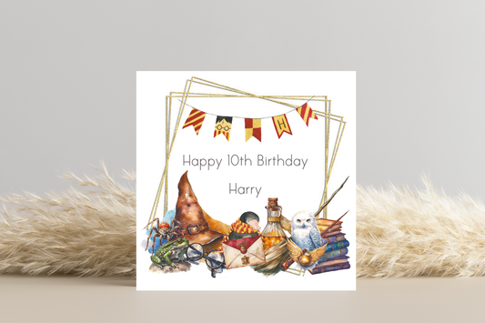 Personalised Harry Potter Inspired Birthday Card