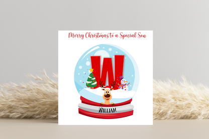 Personalised Snow Globe Christmas Card