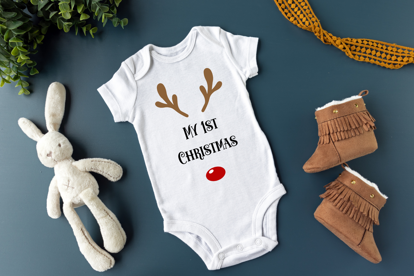 My 1st Christmas Reindeer Baby Vest