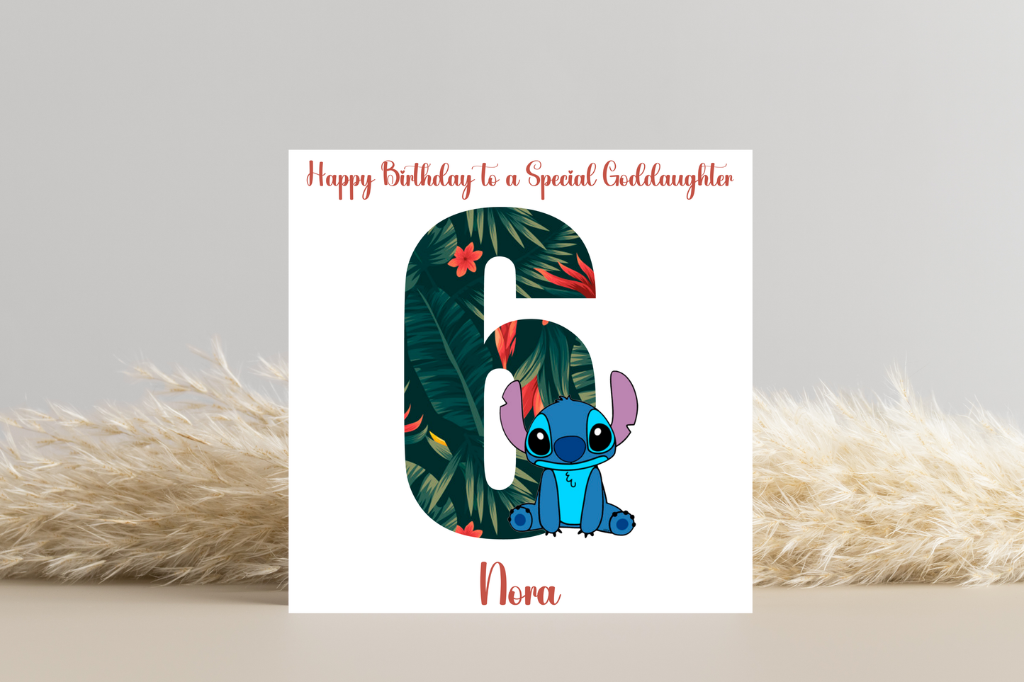 Stitch Birthday Card- Personalised with Age