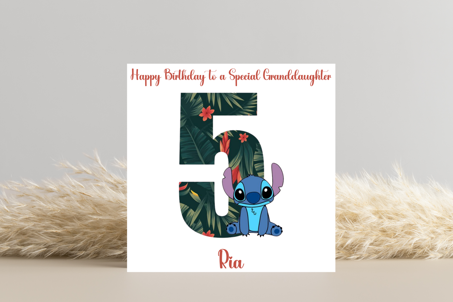 Stitch Birthday Card- Personalised with Age