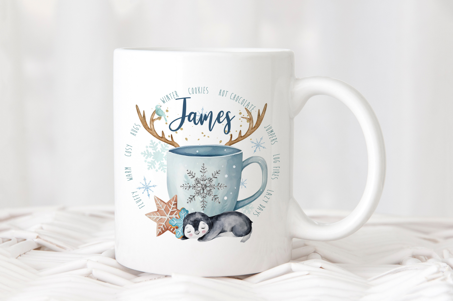 Personalised Winter Penguin Mug