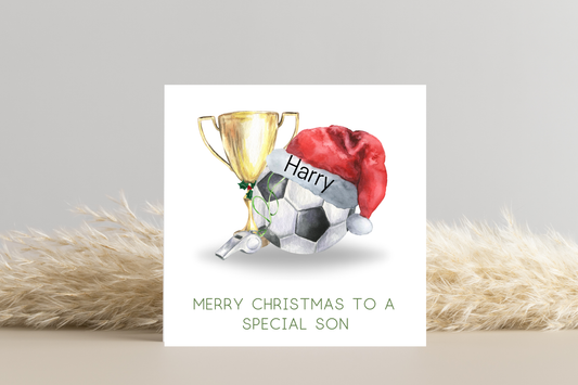 Personalised Football Christmas card