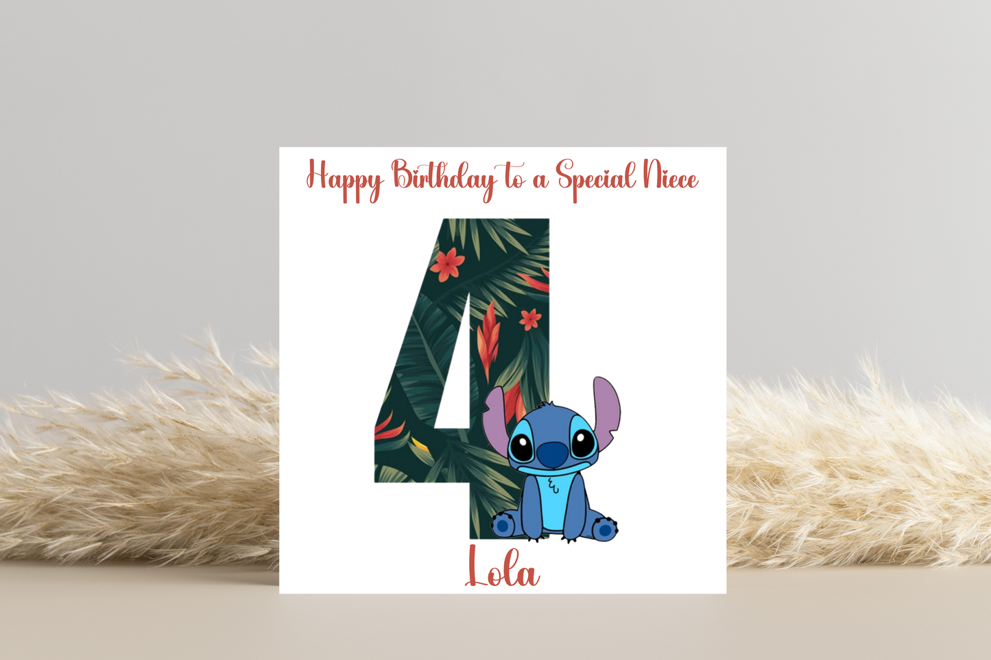 Stitch Birthday Card- Personalised with Age