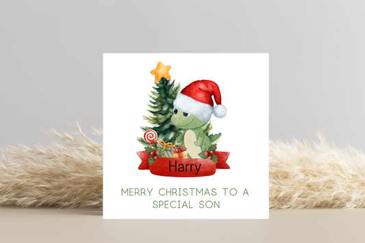 Personalised Dinosaur Christmas Card