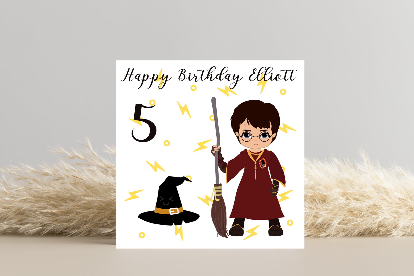 Harry Potter Themed Birthday Card - Personalisable Greeting Card