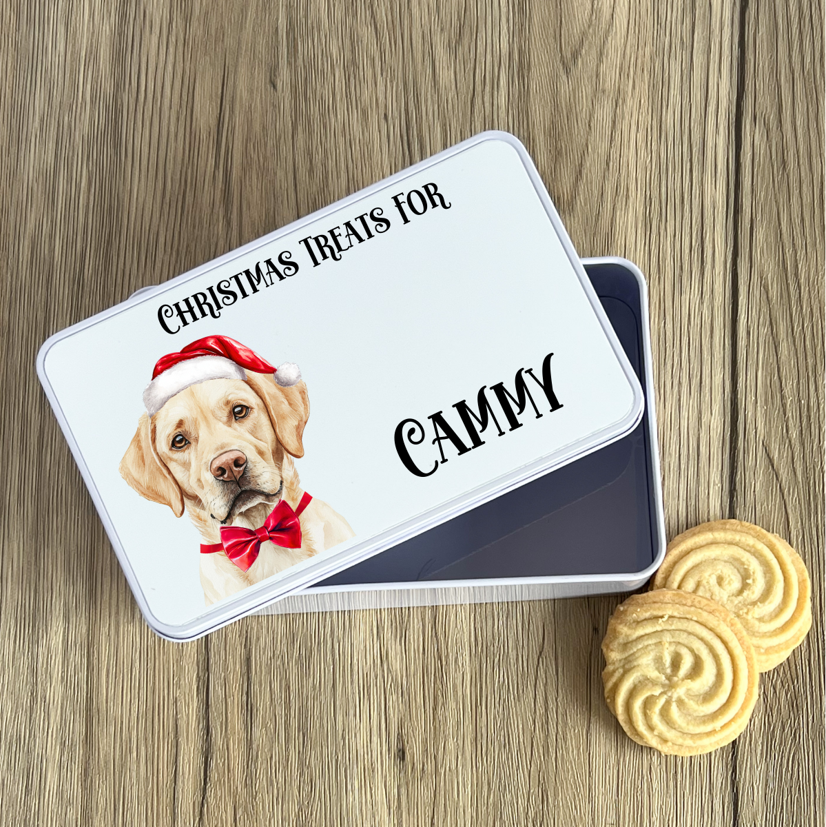 Personalised Dog Christmas Treat Tin