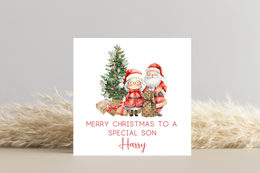 Personalised Santa and Mrs Claus  Christmas Card