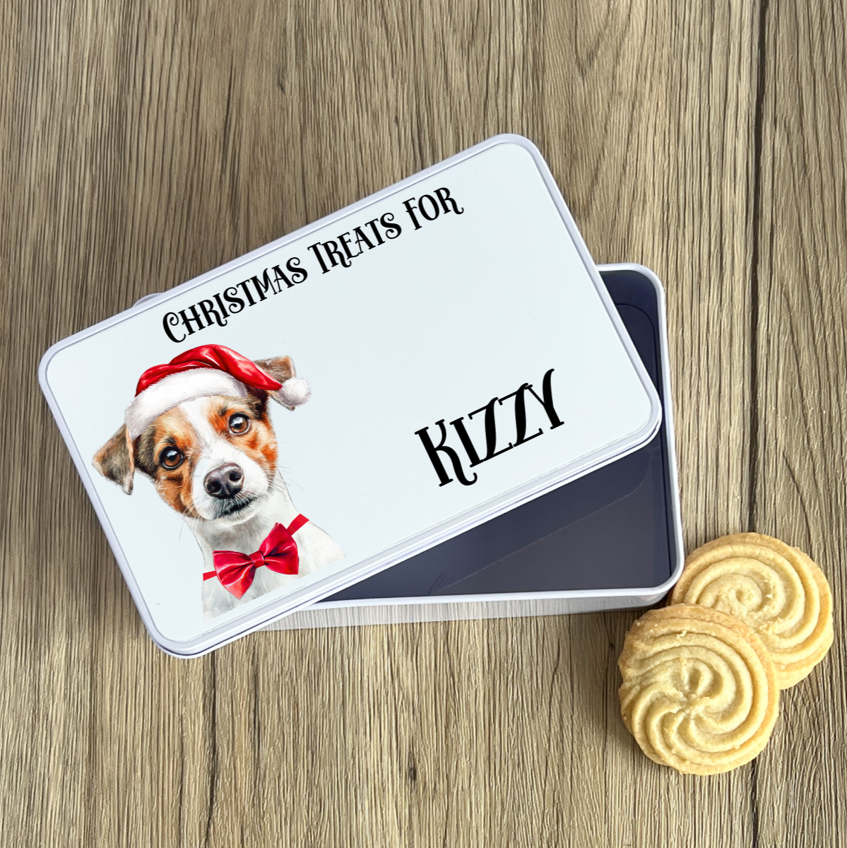 Personalised Dog Christmas Treat Tin