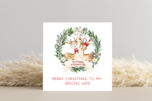 First Christmas as Husband Wife Christmas Card for my husband wife