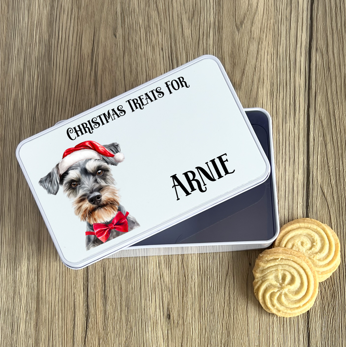 Personalised Dog Christmas Treat Tin