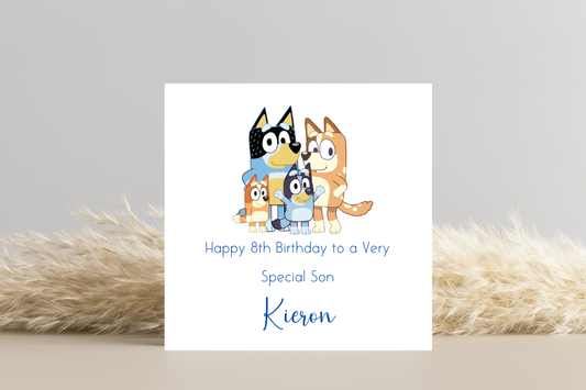 Personalised Bluey Birthday Card